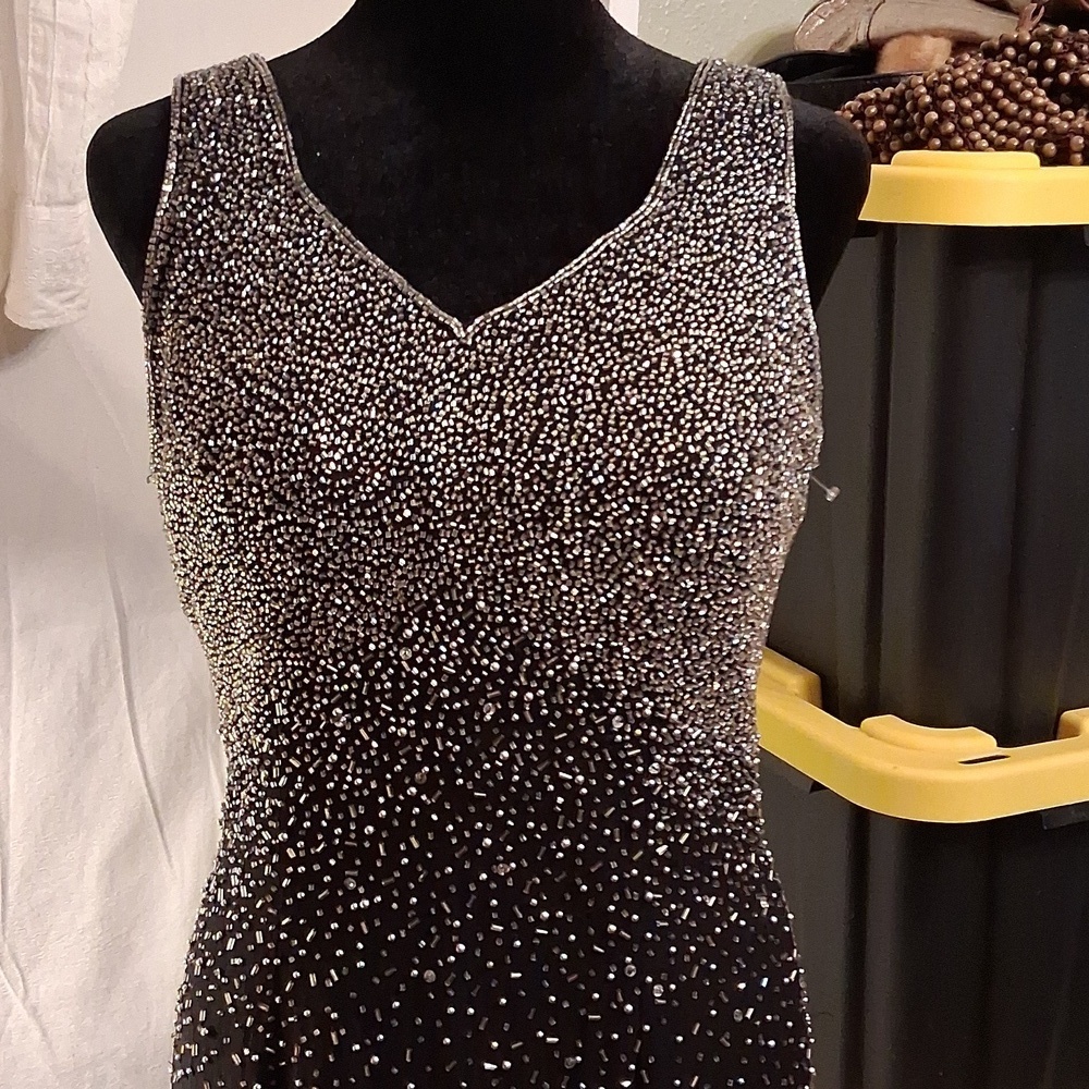 Vintage Tootsies Beaded Silk Dress Size Large - Picture 2 of 13